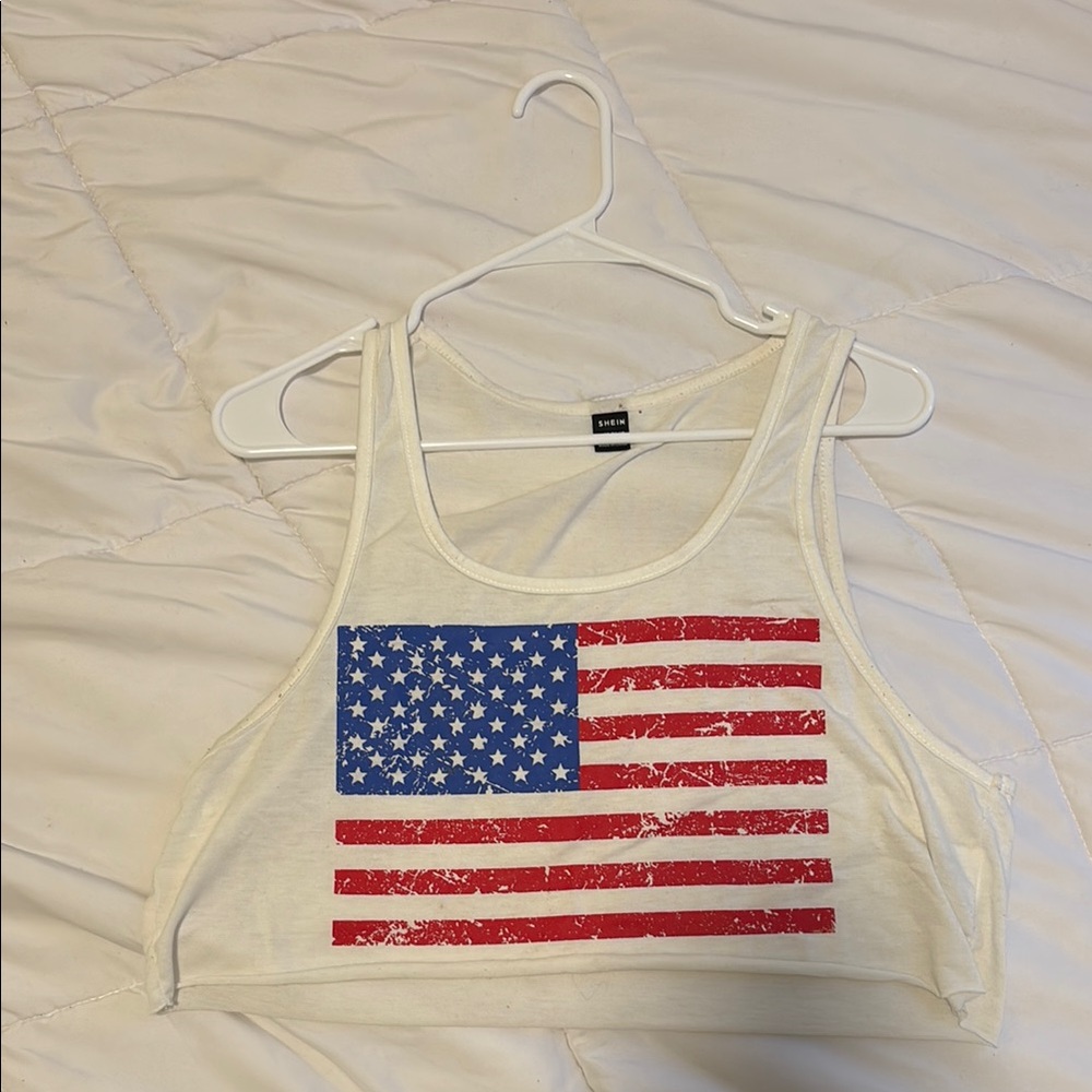 American Flag Crop Top